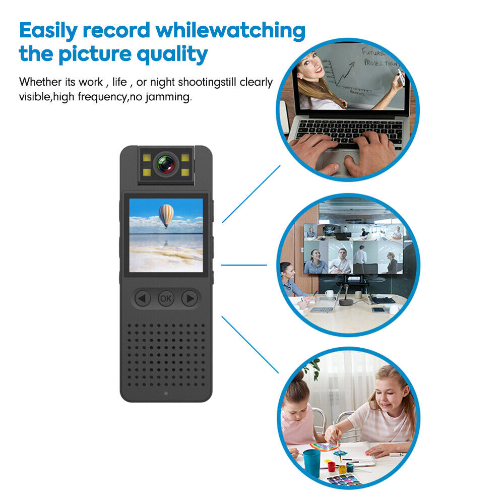 1080P WiFi HD Wearable Camera 12MP, Night Vision, 64GB SD Card