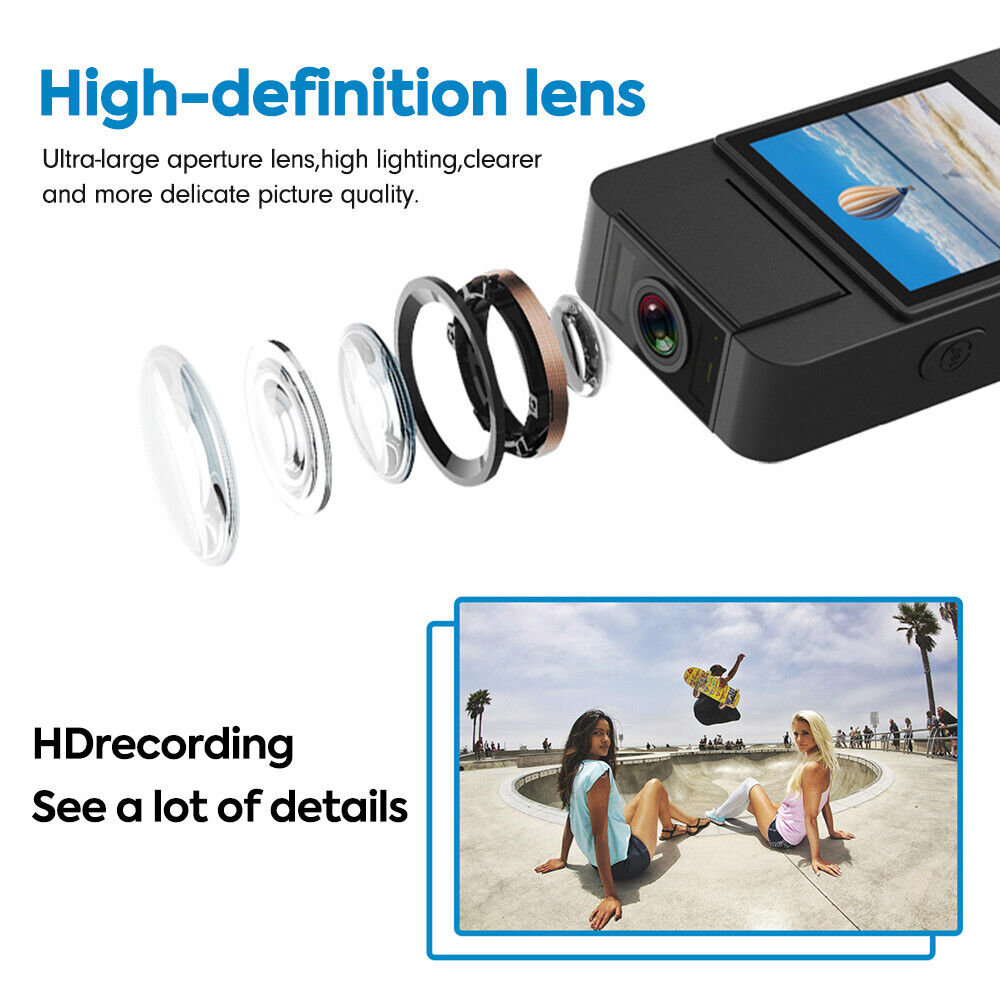 1080P WiFi HD Wearable Camera 12MP, Night Vision, 64GB SD Card