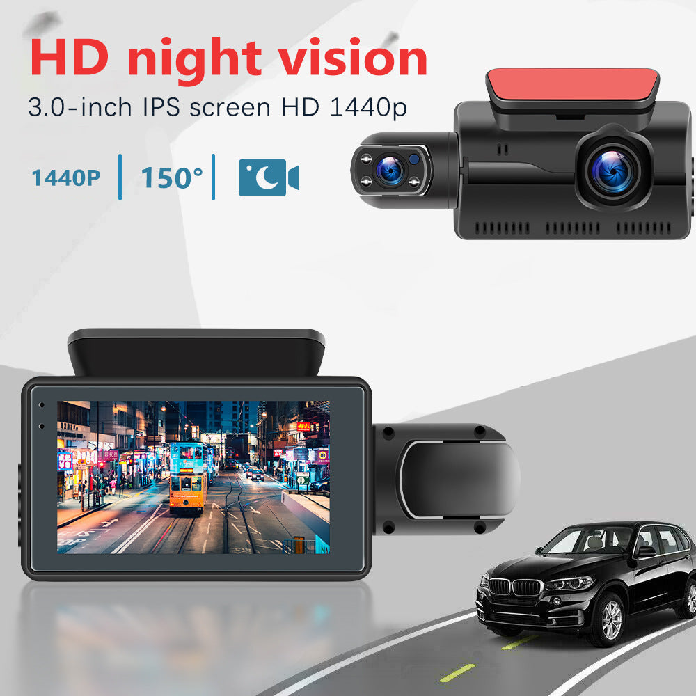 FHD 1080P Dual Lens Dash Cam with HDR, G-Sensor, 32GB Card