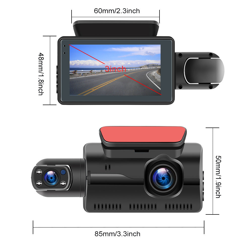 FHD 1080P Dual Lens Dash Cam with HDR, G-Sensor, 32GB Card