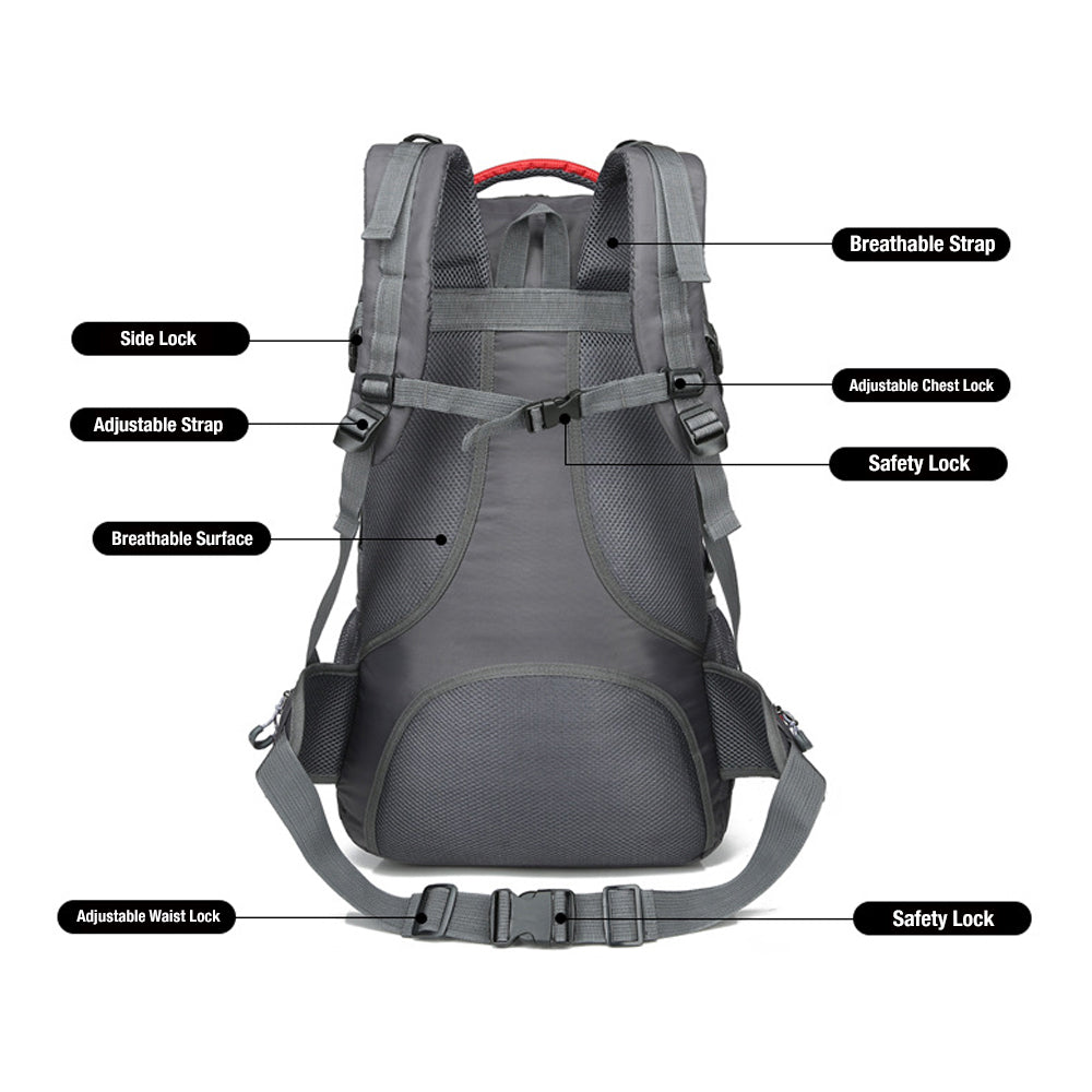 Durable Waterproof 60L Hiking Camping Backpack - Oxford Fabric