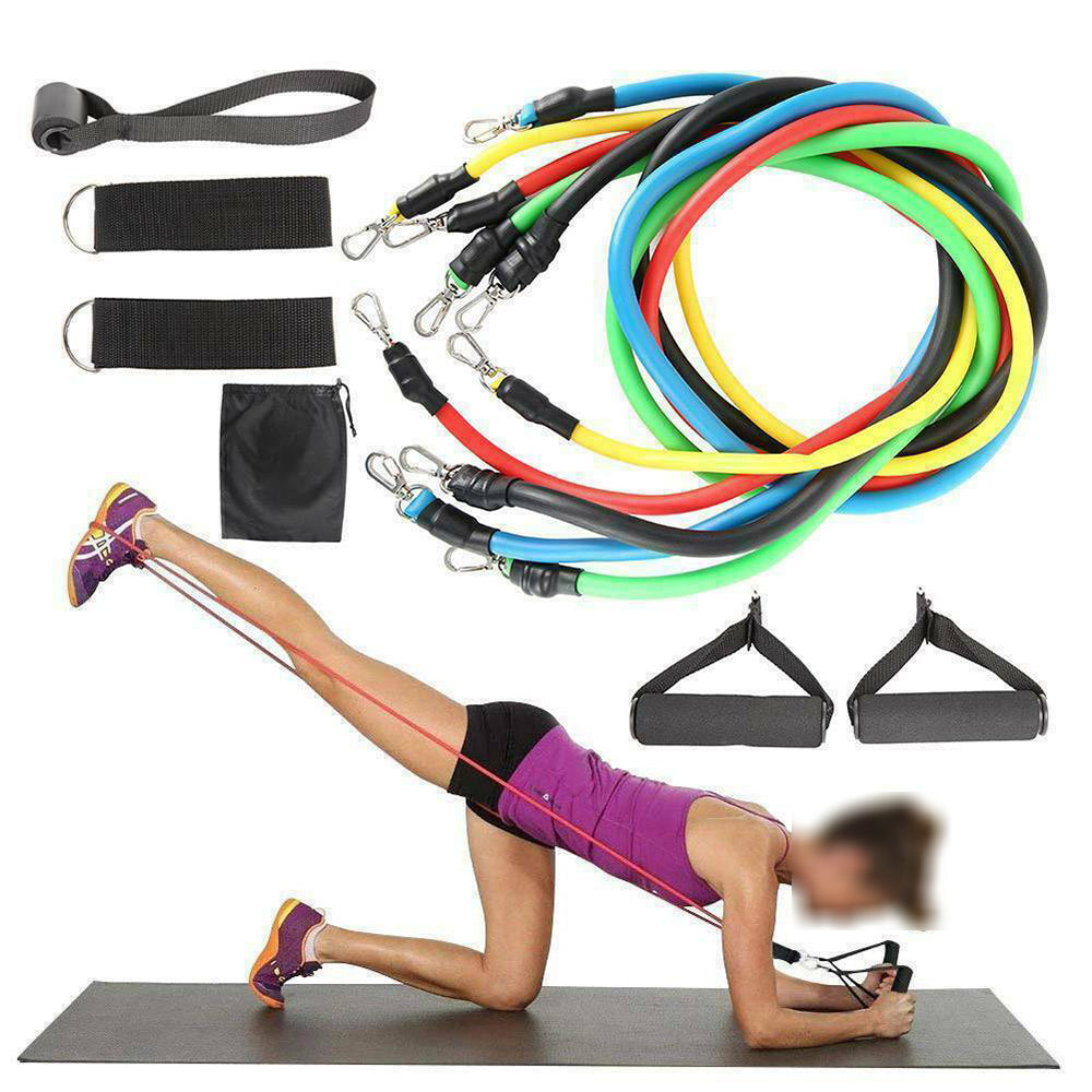 11Pcs Latex Resistance Bands Set for Home Gym Exercise