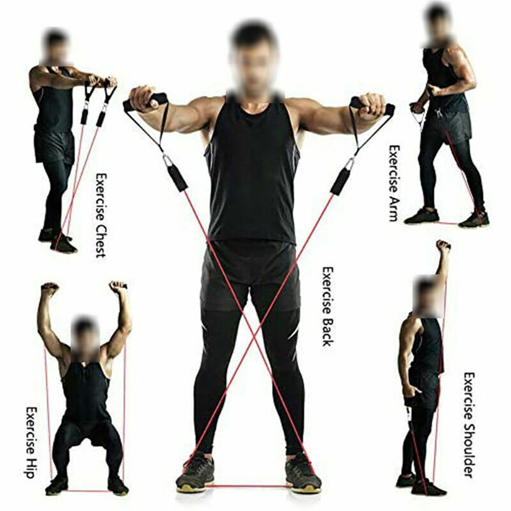 11Pcs Latex Resistance Bands Set for Home Gym Exercise