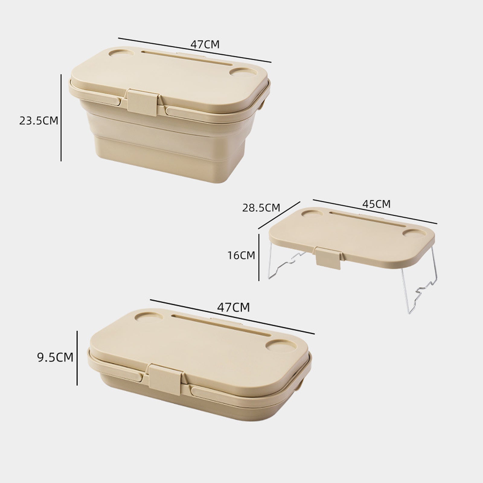 Foldable 3-in-1 Picnic Basket with Table and Storage