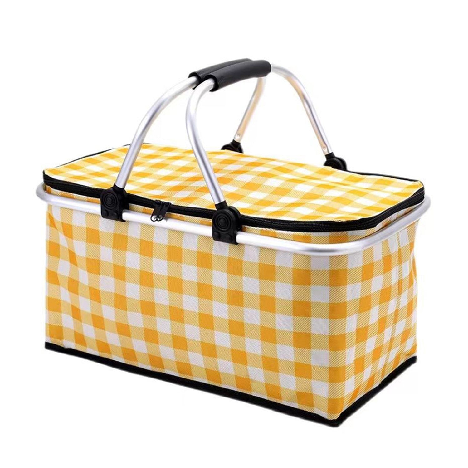 Large Collapsible Insulated Picnic Basket with Handles