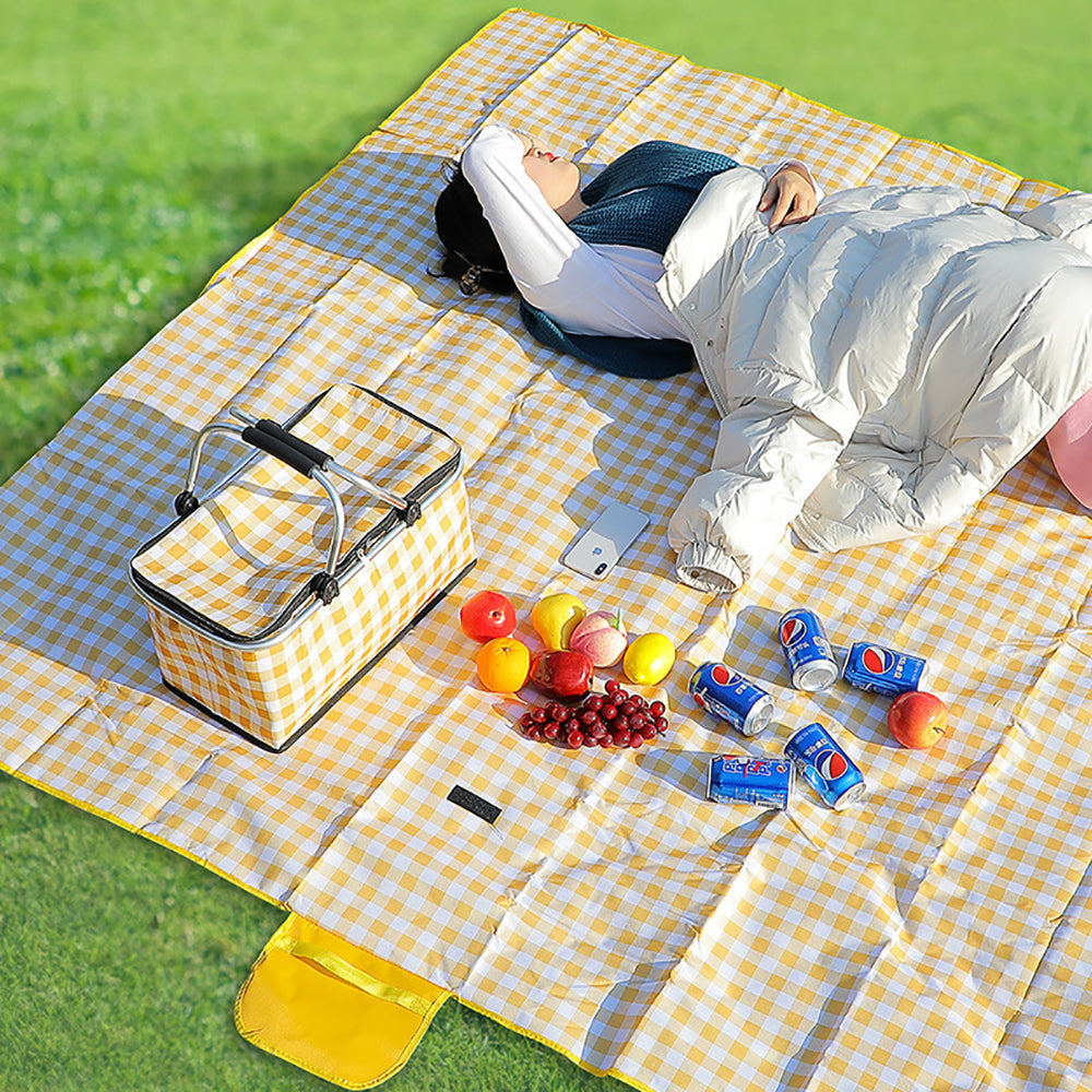 Fully Insulated Collapsible Portable Picnic Basket - Red Grid