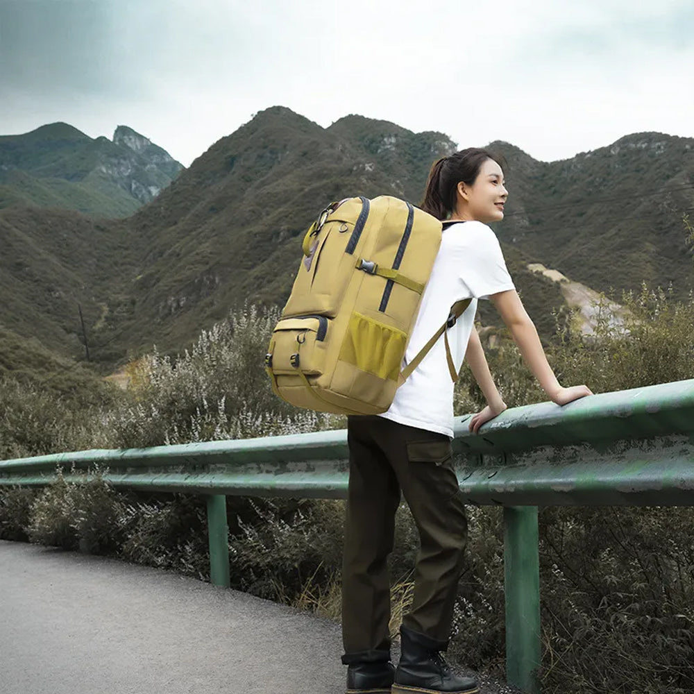 60L Travel Boarding Backpack Outdoor Trekking Luggage Hiking Camping Rucksack Large Capacity Storage Backpack Black