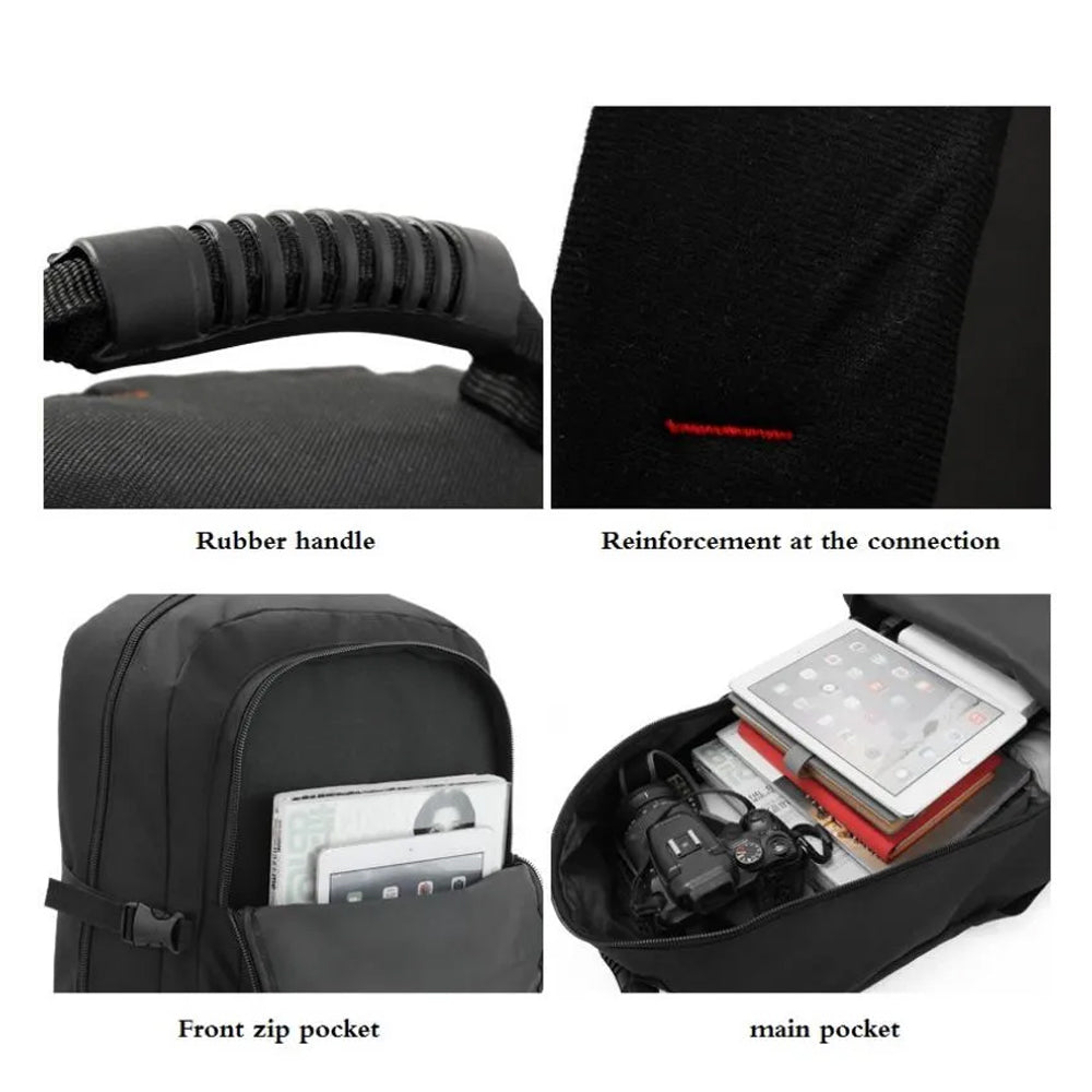 60L Travel Boarding Backpack Outdoor Trekking Luggage Hiking Camping Rucksack Large Capacity Storage Backpack Black