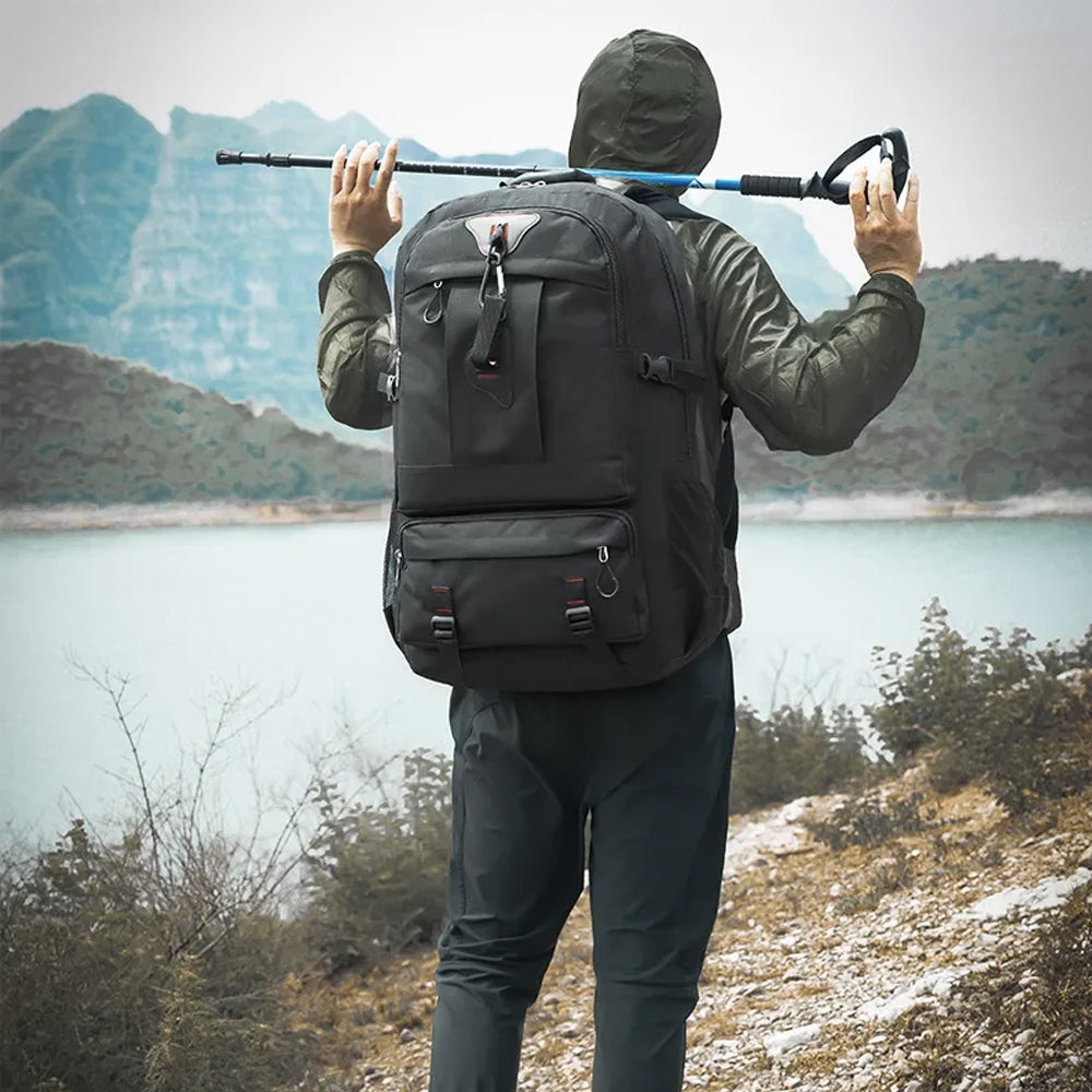 60L Travel Boarding Backpack Outdoor Trekking Luggage Hiking Camping Rucksack Large Capacity Storage Backpack Khaki