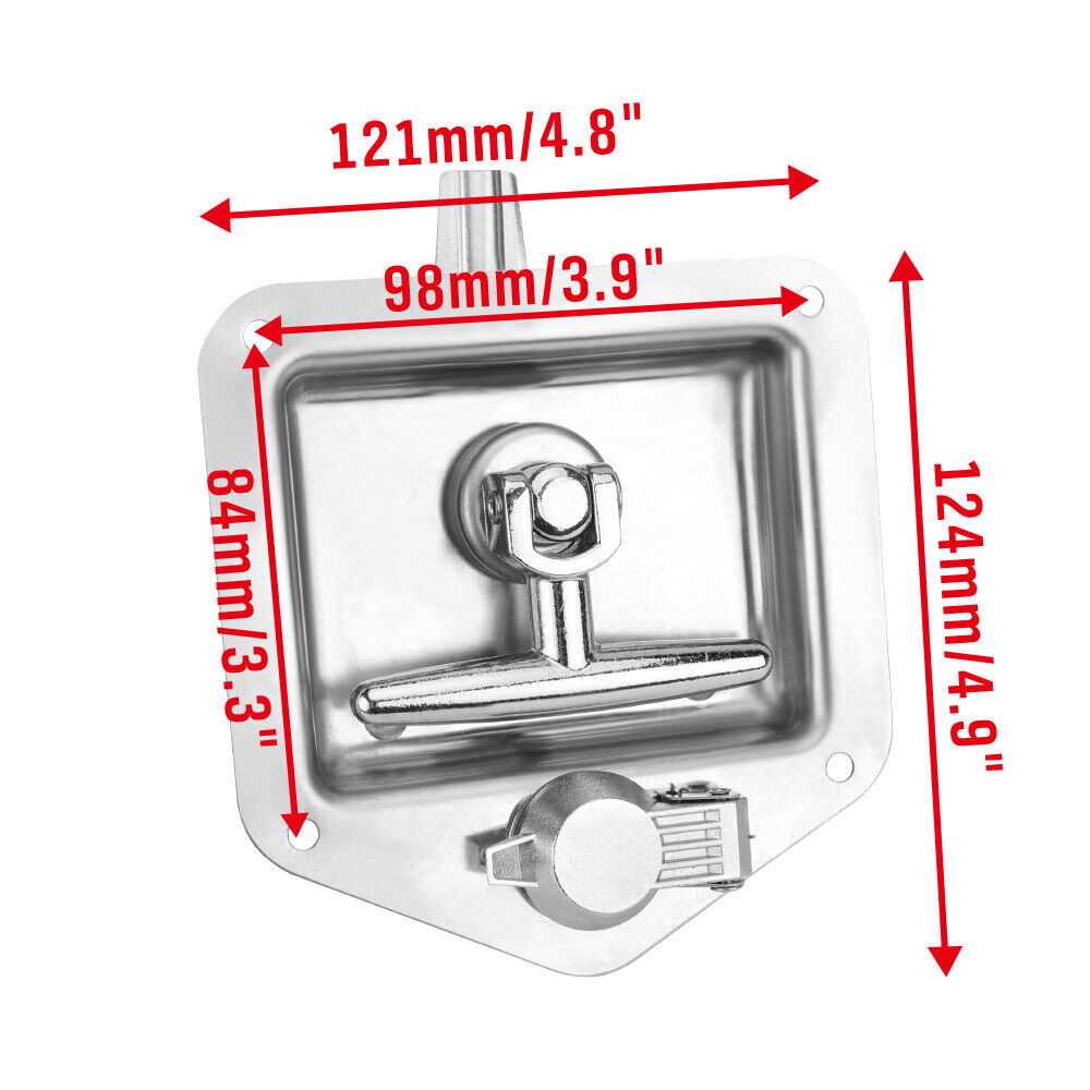 4-Piece T Handle Locks Tool Box With Keys Stainless Steel Trailer Camper Truck