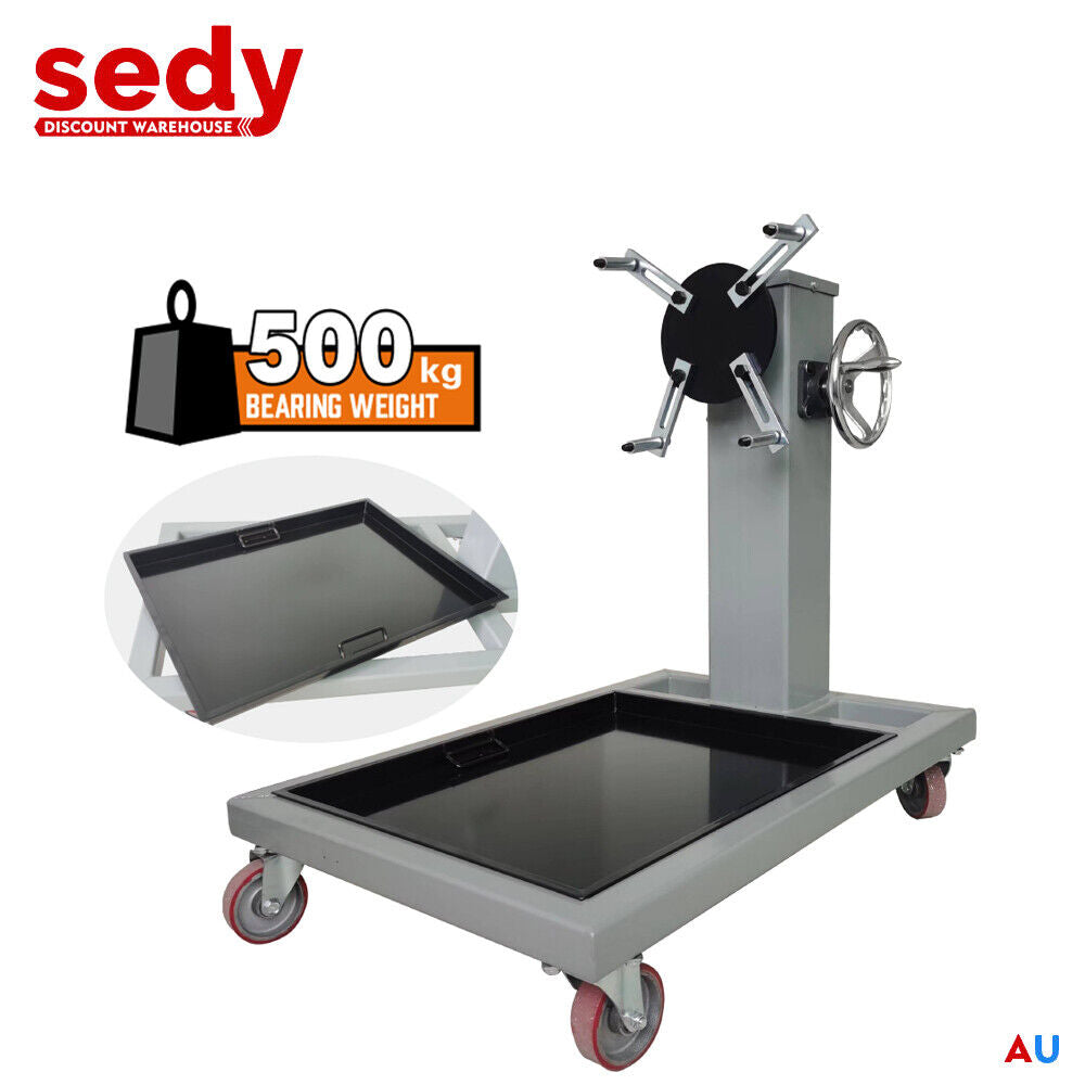 500kg Adjustable Folding Engine Stand, 360° Rotation, Heavy Duty