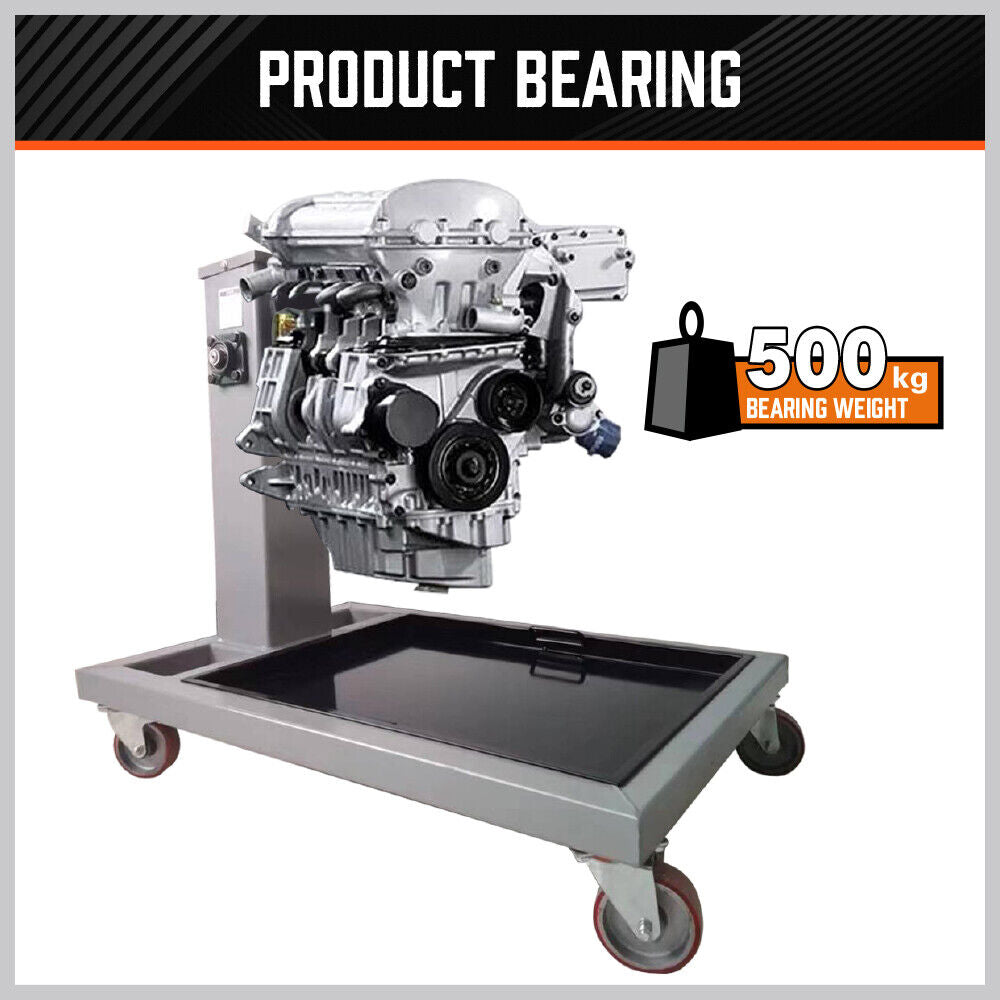 500kg Adjustable Folding Engine Stand, 360° Rotation, Heavy Duty