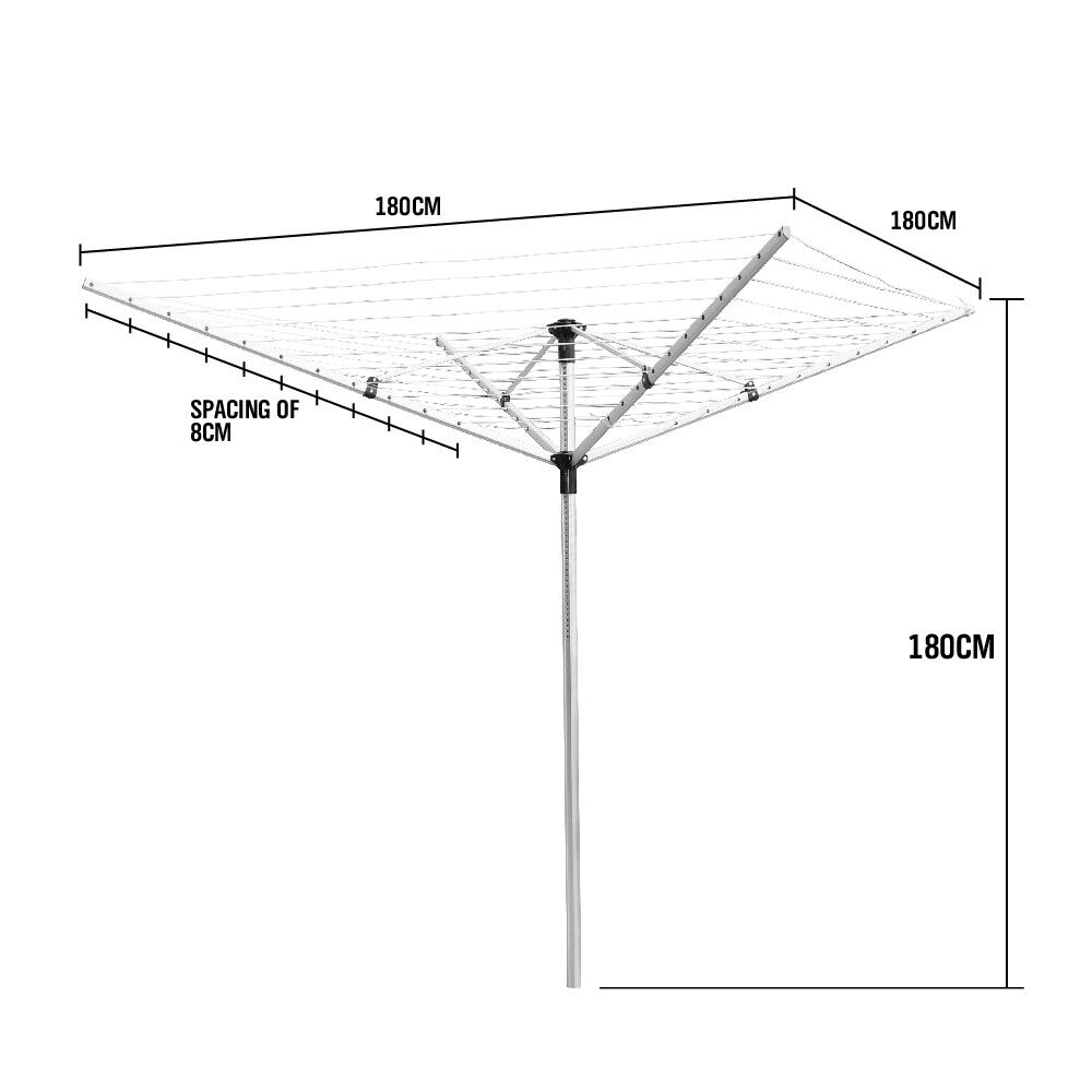 Adjustable Rotary Clothes Airer Dryer, 45kg Capacity