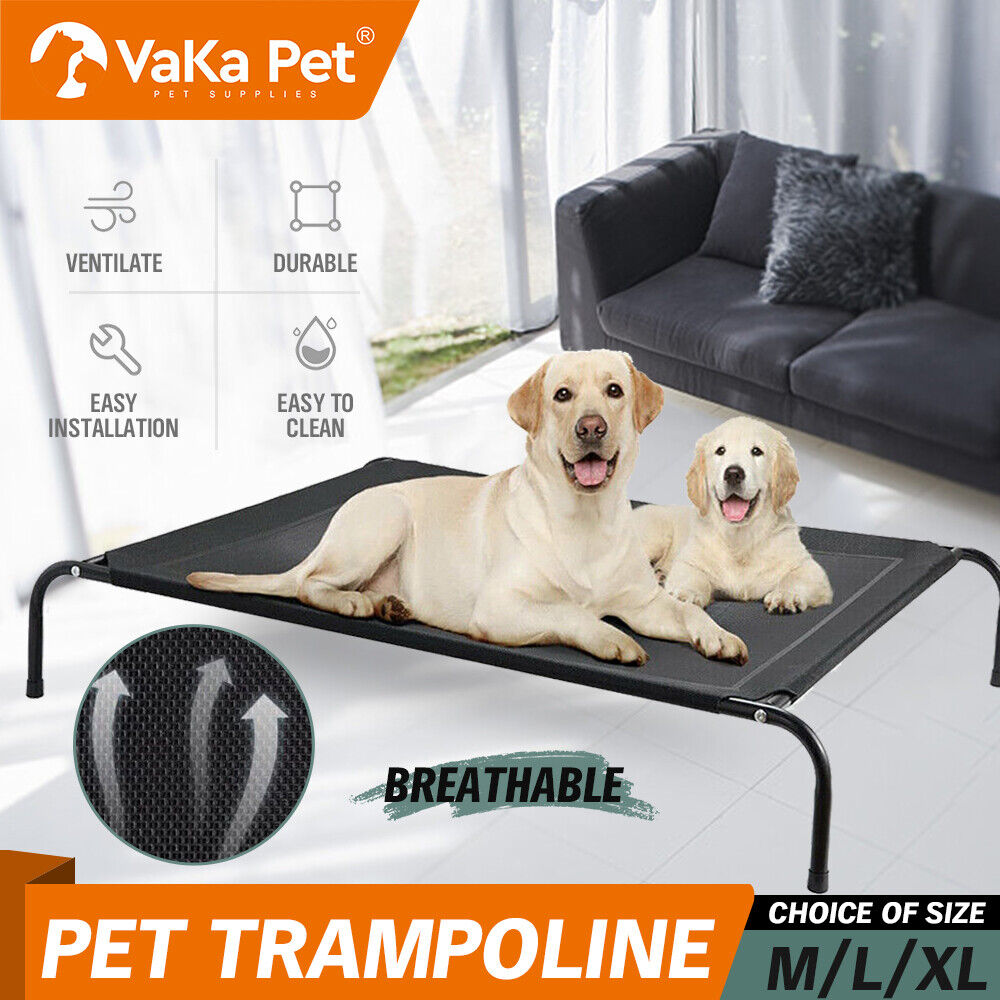 XL Heavy Duty Elevated Trampoline Pet Bed, Steel Frame, Teslin Mesh - VaKa