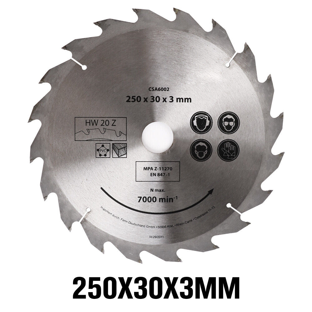 4x 250MM Circular Saw Blade 20T Disc Saw Blade Wood Timber Cutting 30/20/16mm