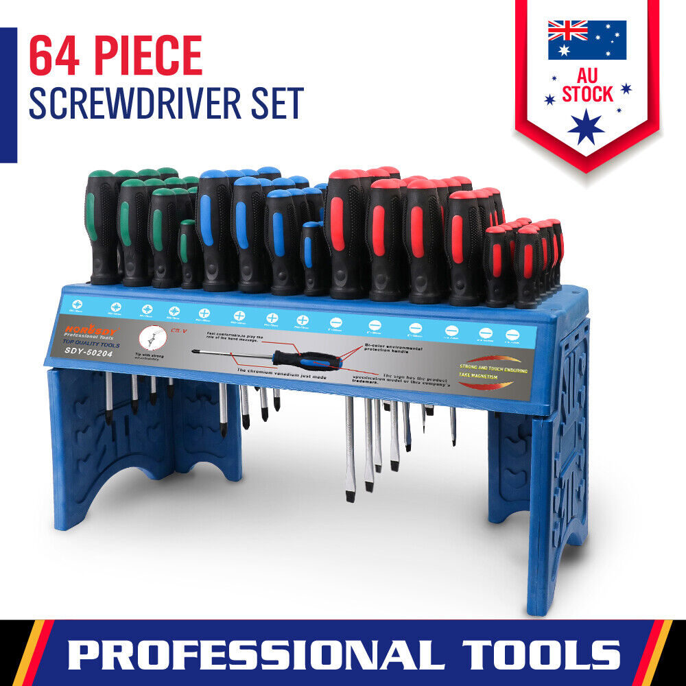 64-Piece Magnetic Precision Screwdriver Set with Stand