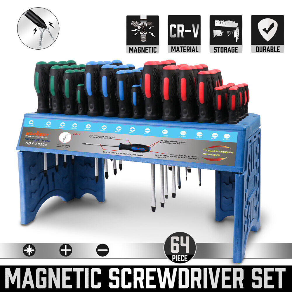 64-Piece Magnetic Precision Screwdriver Set with Stand