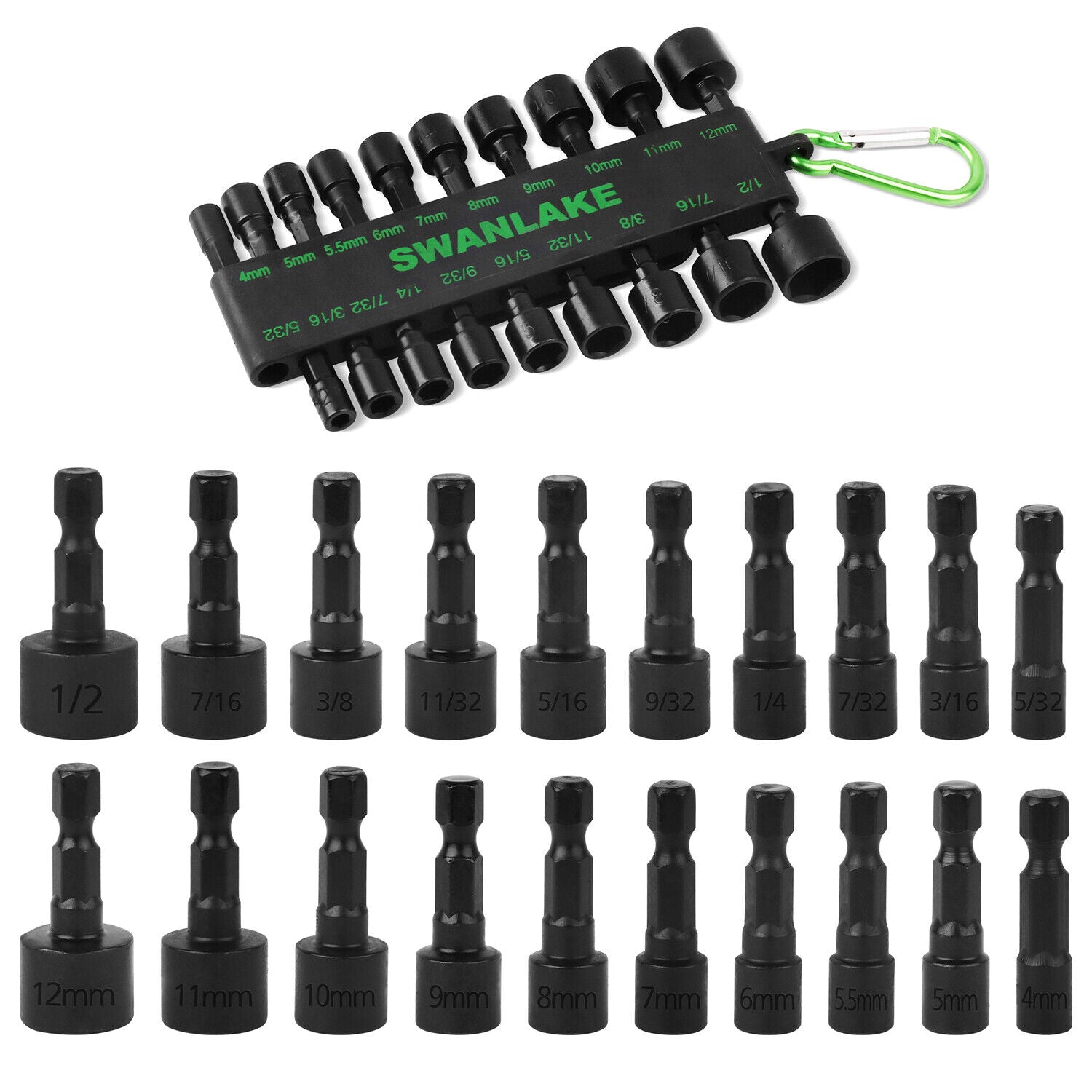 High Hardness Nut Driver Set SAE & Metric 20pcs Swanlake