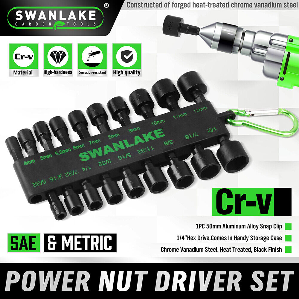 High Hardness Nut Driver Set SAE & Metric 20pcs Swanlake