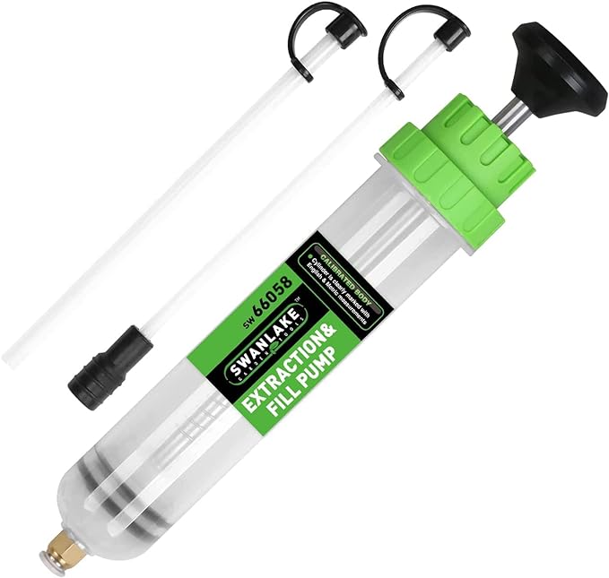 SWANLAKE Fluid Extractor, Oil Extraction & Fill Pump, Fluid Syringe Pump Manual Suction Vacuum Fuel Car Transfer 500ML