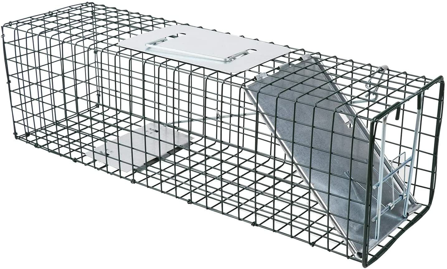 Humane Live Animal Trap Cage, Secure Steel, 61x19x19CM