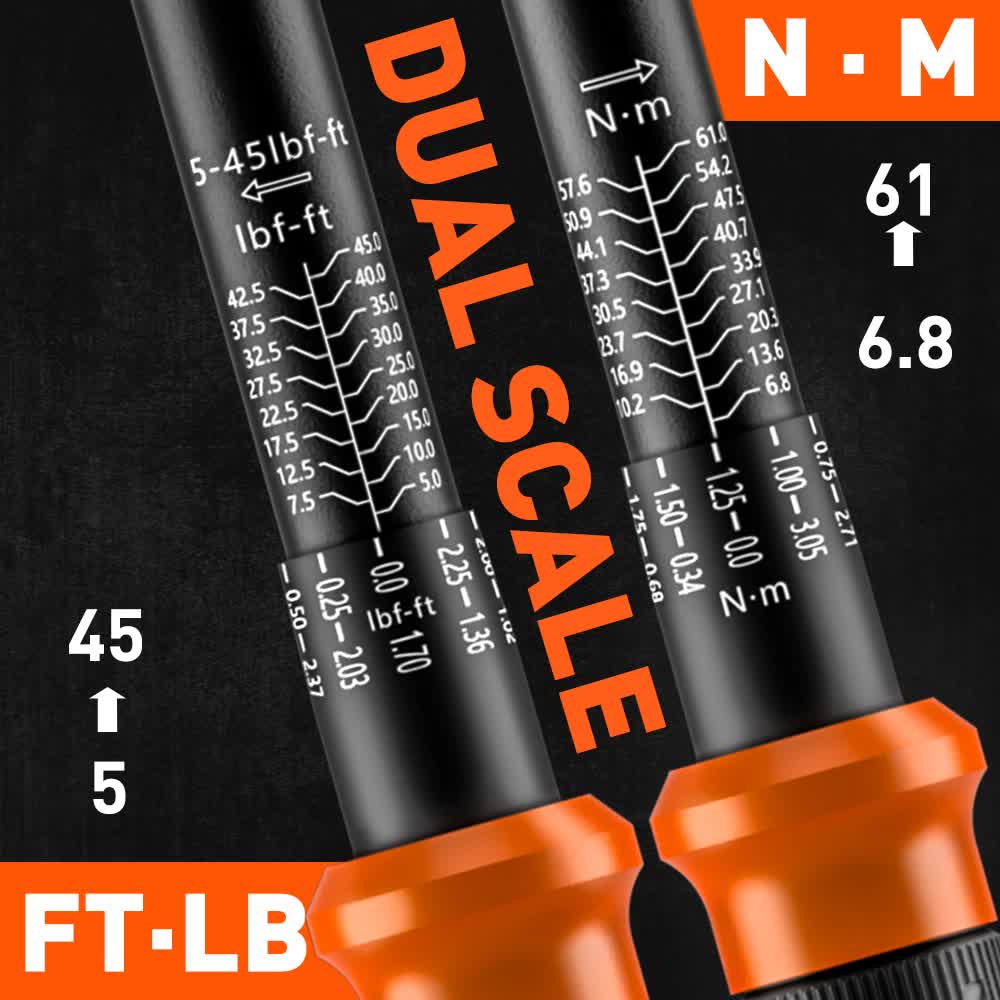 4Pc 3/8" Drive Click Torque Wrench Ratchet Socket Adaptor Extension WorkShop