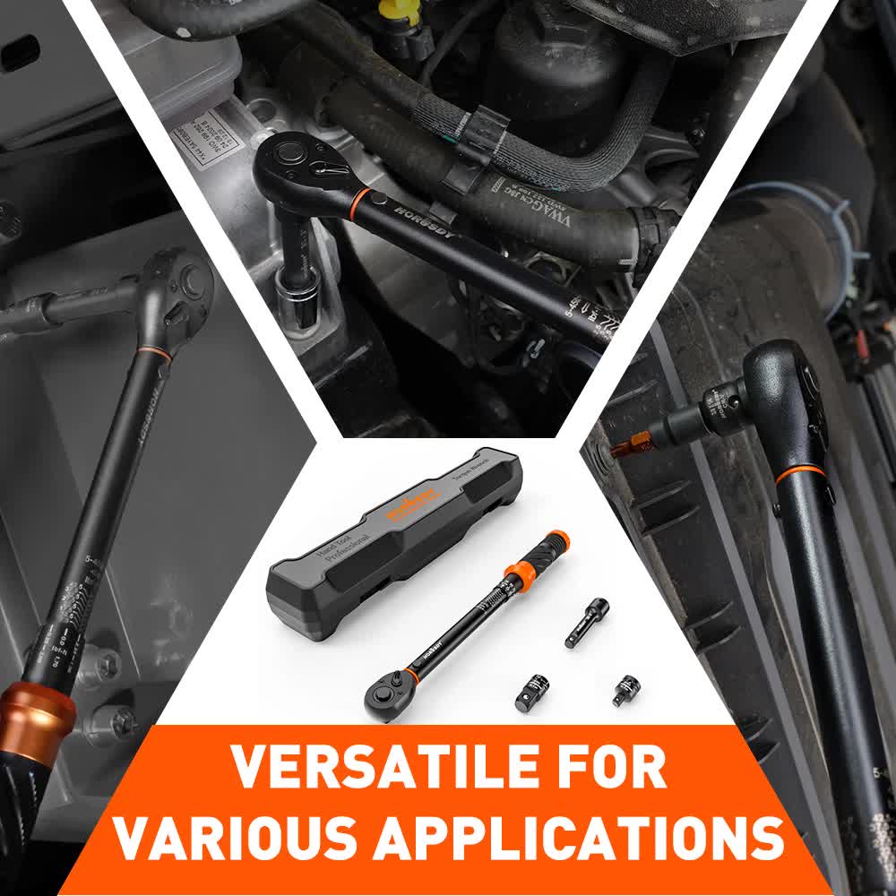 4Pc 3/8" Drive Click Torque Wrench Ratchet Socket Adaptor Extension WorkShop