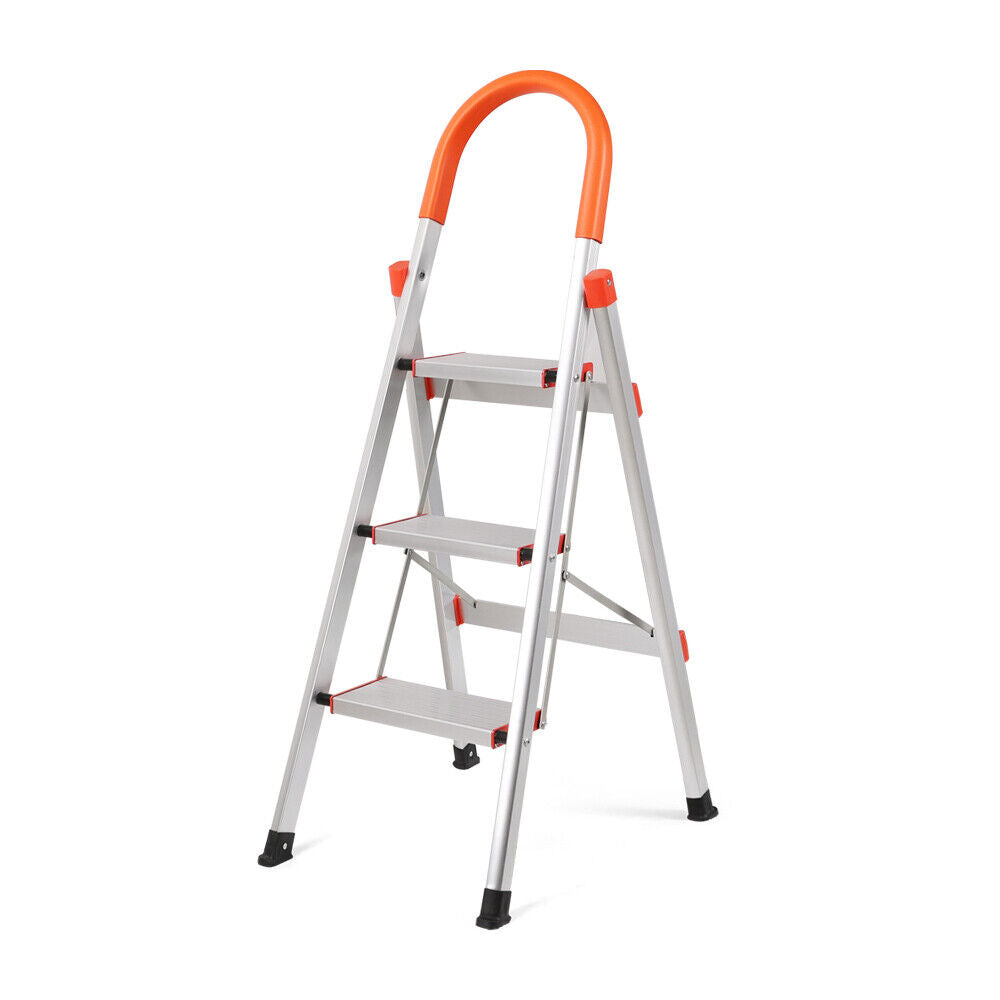 3-Step Foldable Non-Slip Aluminium Ladder with Foam Handle