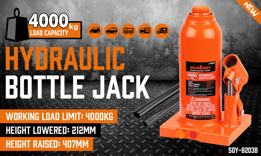 4-Ton 8,000 LBs Hydraulic Bottle Jack Heavy Duty Car Lifter with Safety Valve