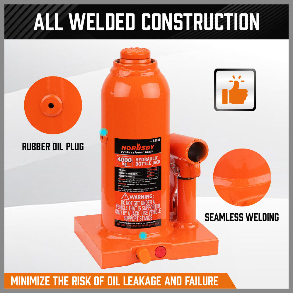 4-Ton 8,000 LBs Hydraulic Bottle Jack Heavy Duty Car Lifter with Safety Valve