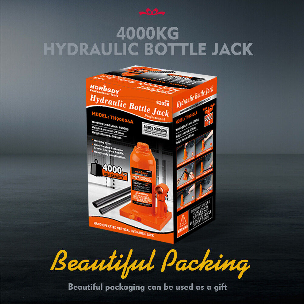 4-Ton 8,000 LBs Hydraulic Bottle Jack Heavy Duty Car Lifter with Safety Valve
