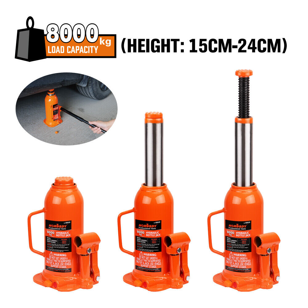 8-Ton 16,000 LBs Hydraulic Bottle Jack Heavy Duty Car Lifter with Safety Valve