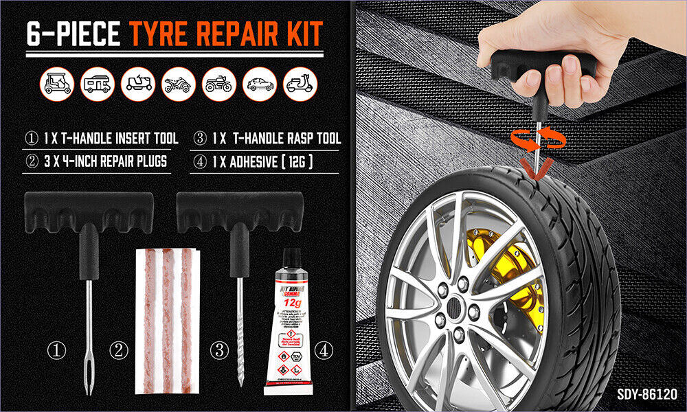 12Pcs Tire Repair Kit Car Motorcycle Puncture Tools Set