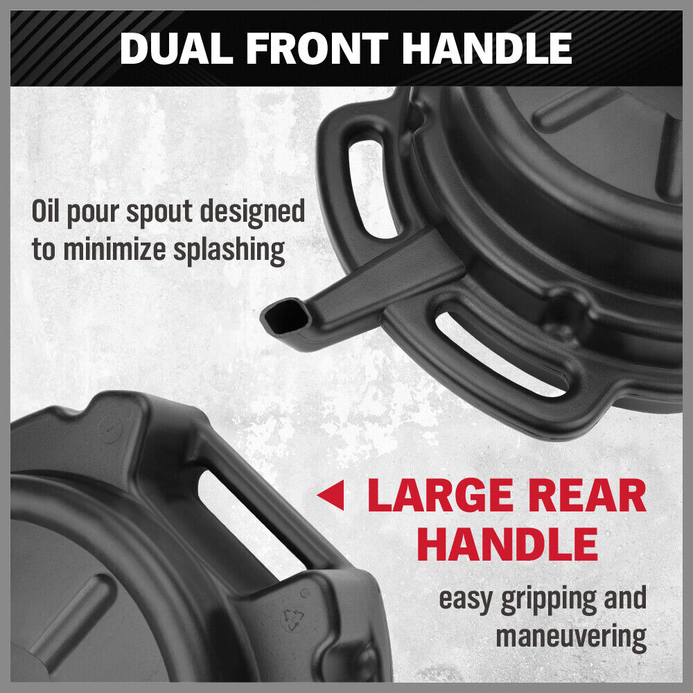 8L Durable Oil Change Pan with Handles & Spout, SEDY