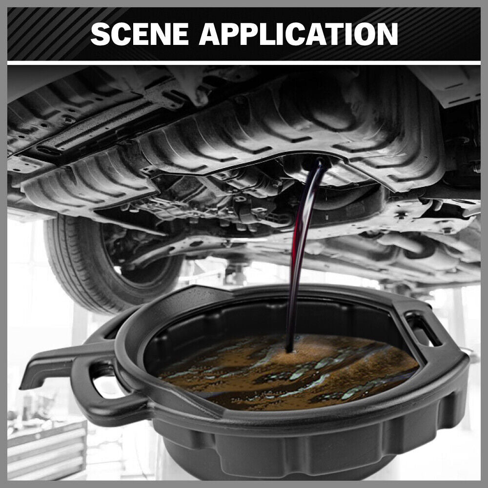 8L Durable Oil Change Pan with Handles & Spout, SEDY