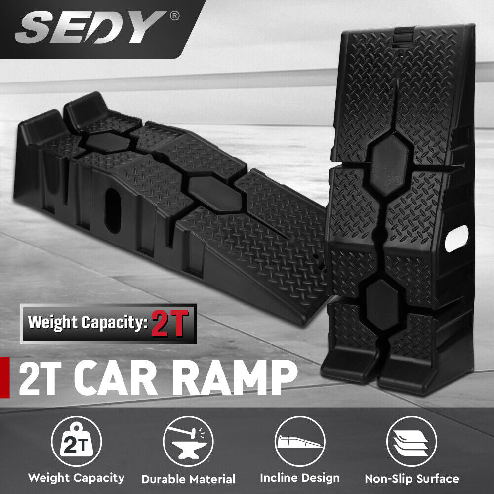 Heavy Duty 2 Ton Anti-Skid Car Ramps, 2 Pcs, 17cm Rise