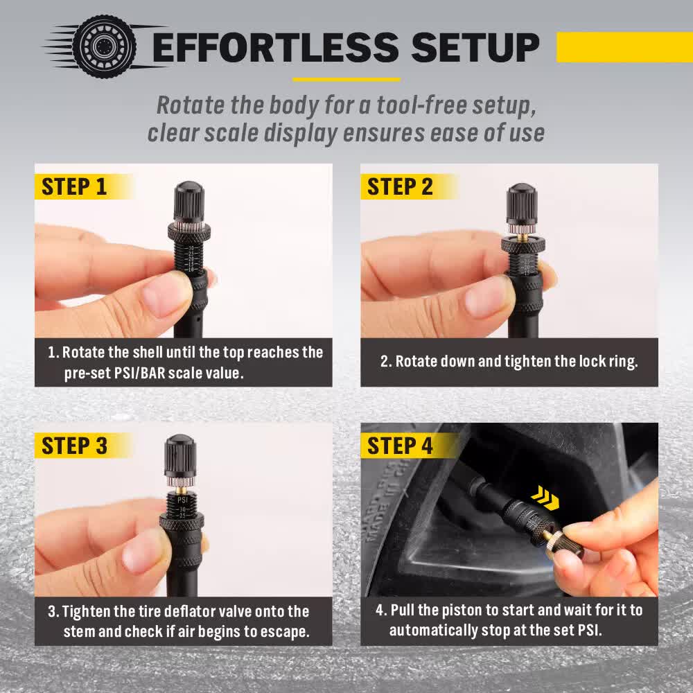 4Pcs Tyre Deflators Air Deflator Tire Valve Core Tool 10 30 PSI Portable 4x4 Au