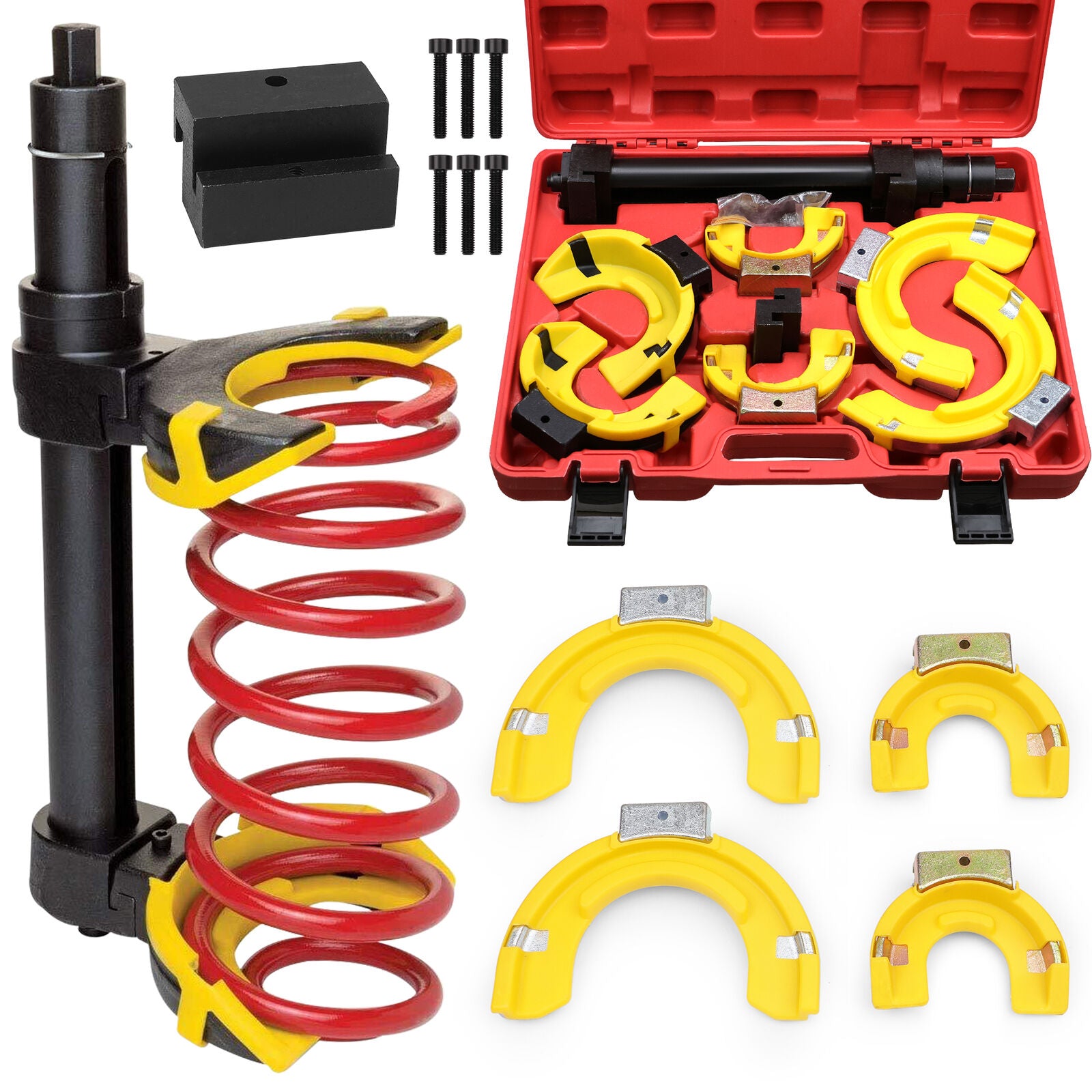 4500Kg MacPherson Strut Coil Spring Compressor Kit, 3 Yokes - HORUSDY