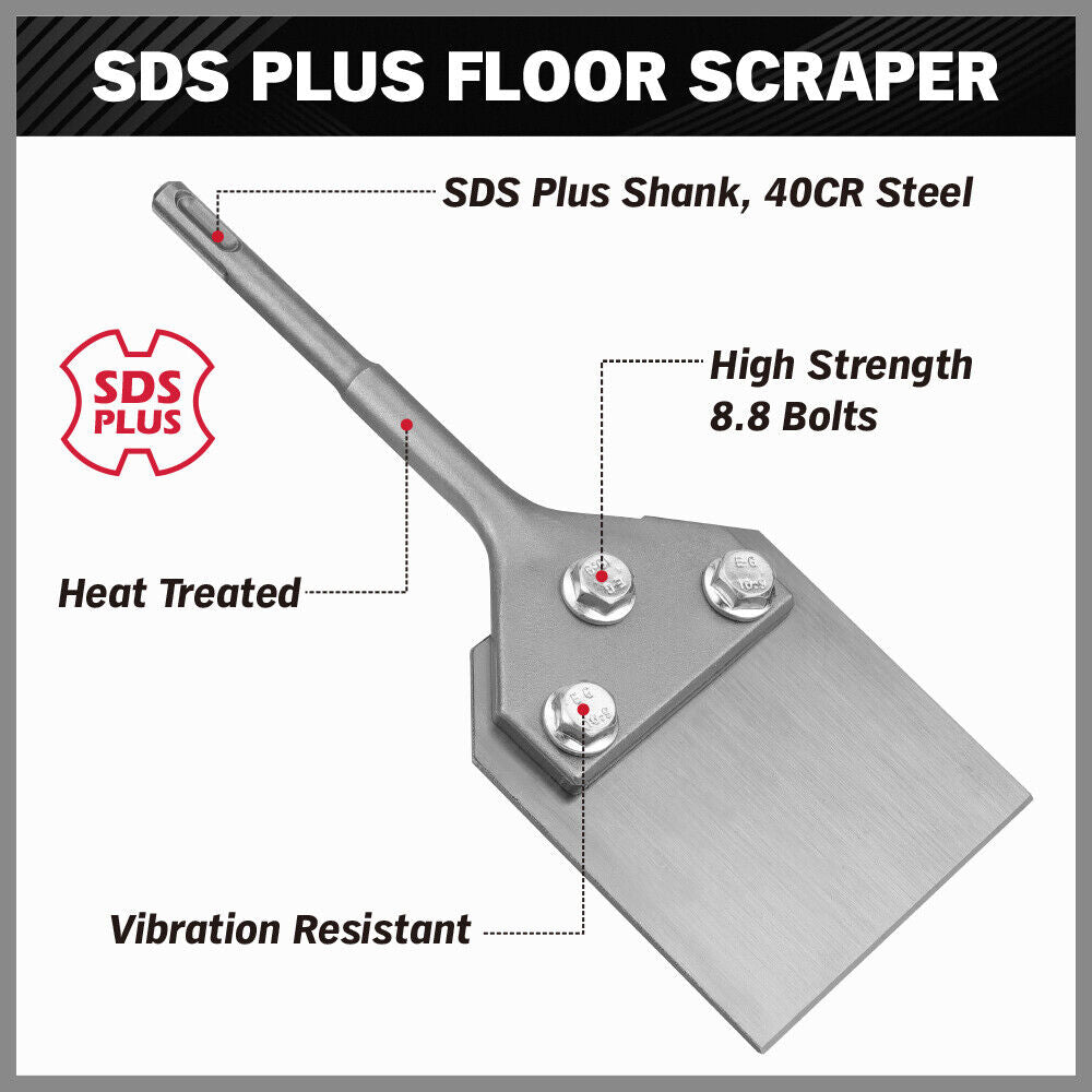 10cm Wide SDS Plus Floor Scraper with 2 Blades – Firecore