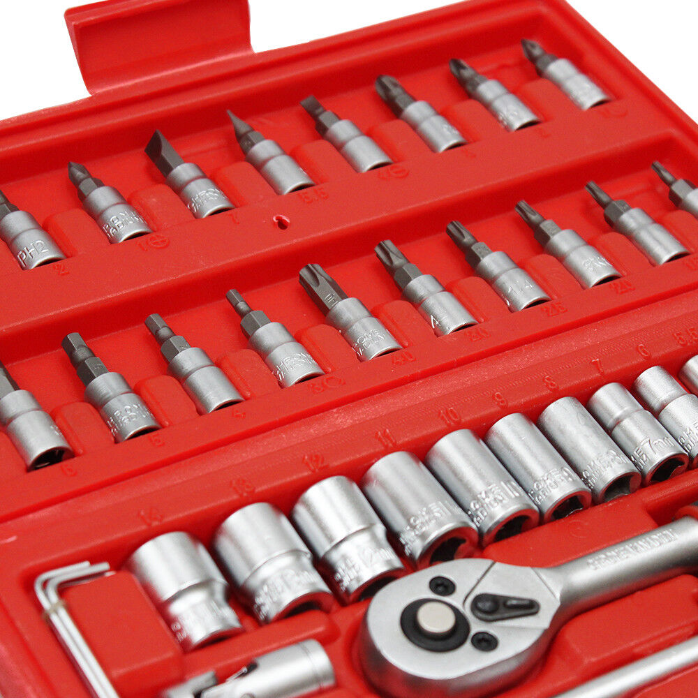 46Pcs Chrome Vanadium Ratchet Screwdriver Wrench Set