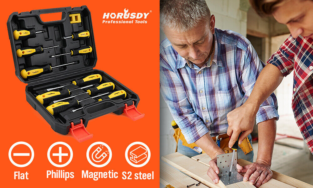 11-Piece Chromium Magnetic Screwdriver Set, Ergonomic Handle