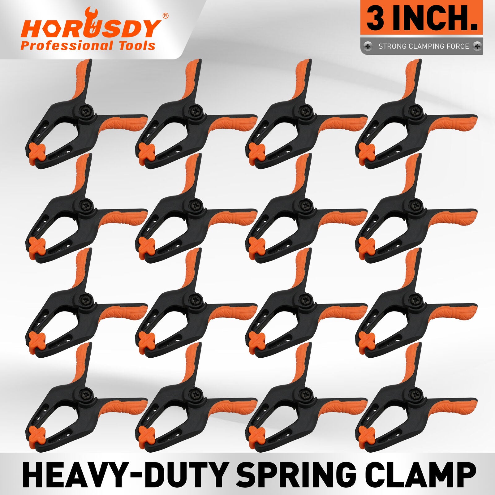 16Pcs Heavy Duty Nylon Spring Clamps, 3" with Reinforced Grip