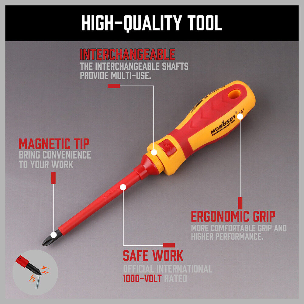 1000V Magnetic Insulated Screwdriver Set, 13Pcs VDE Certified