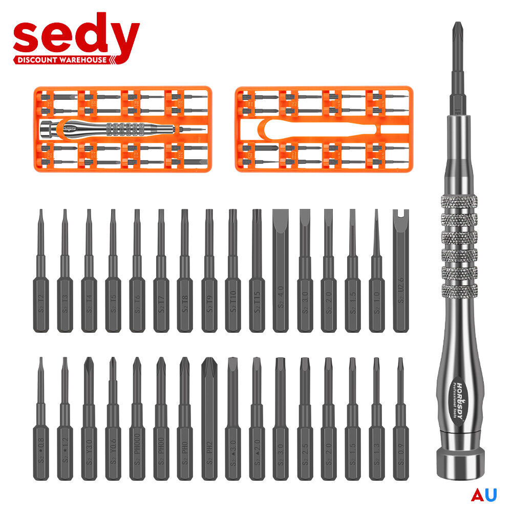 33 PC Precision Screwdriver Set, Philips, Torx, Hex Bits