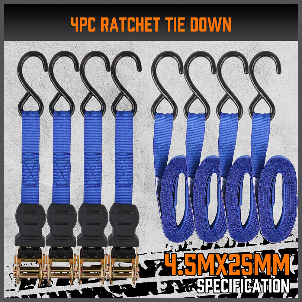 Heavy Duty Ratchet Tie Down Straps 997KG, 15-Foot, 10 Pcs Set