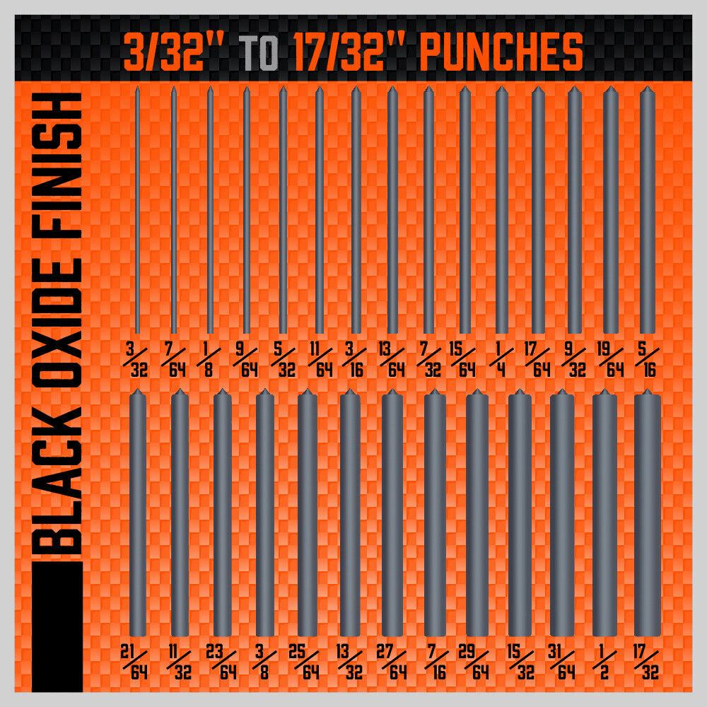 Precision Transfer Punch Set 3/32"-17/32" Machinists Tool 28x