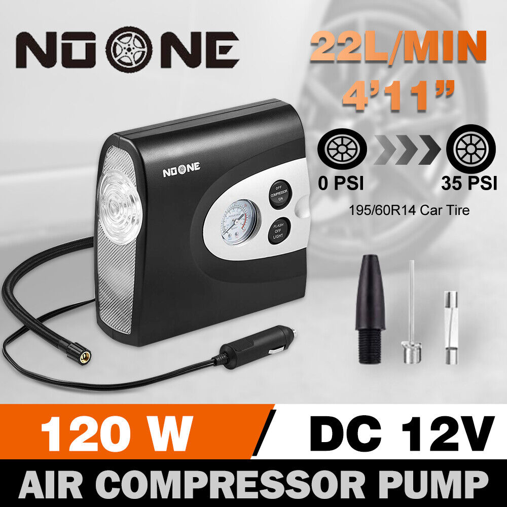 Fast Inflating 12V Car Tire Air Compressor with LED Lighting