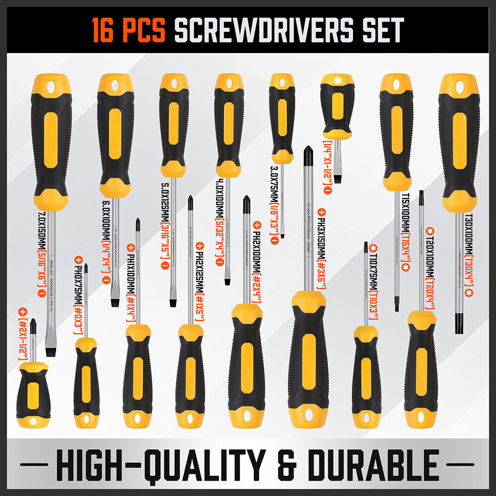 57-Pc Magnetic Screwdriver Set, Ergonomic Soft Grip, 6150 Steel