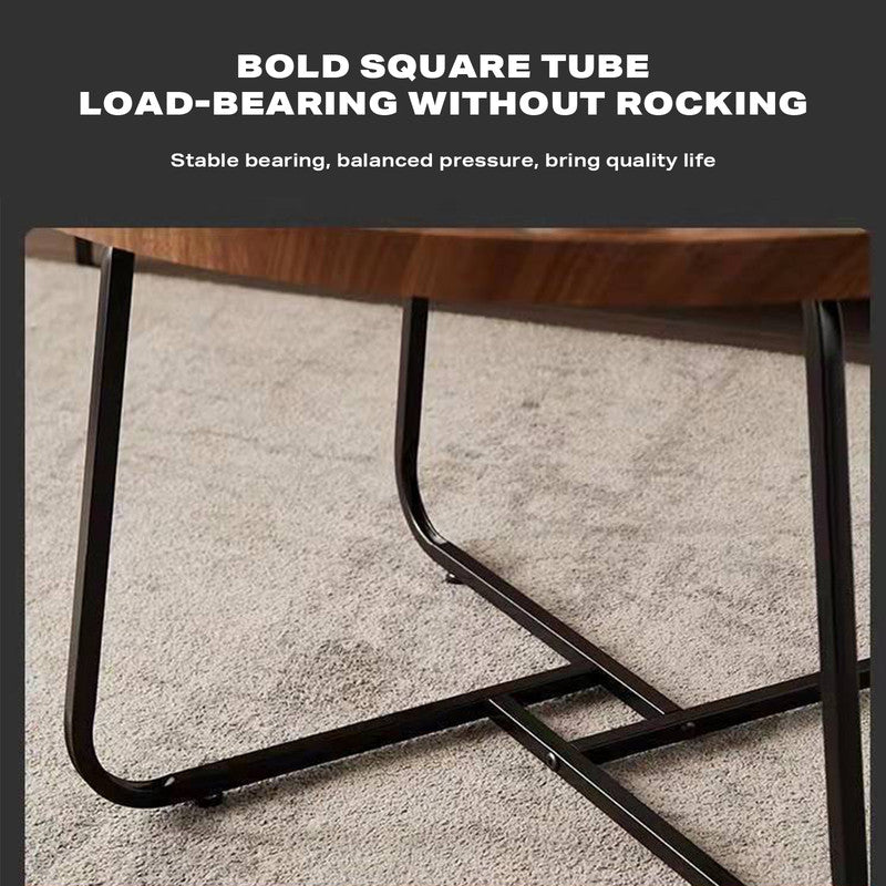 Removable Set of 2 Round Coffee Table Walnut Nesting Side End Table Furniture