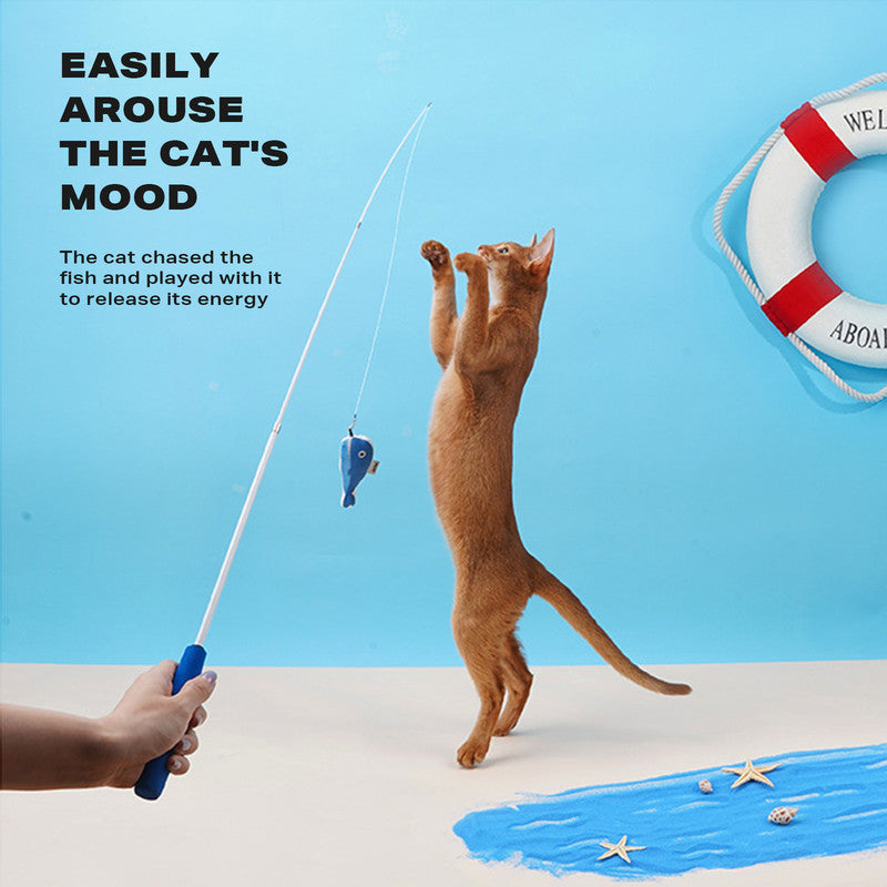 Adjustable Cat Teasing Rod Set, Lightweight, Portable